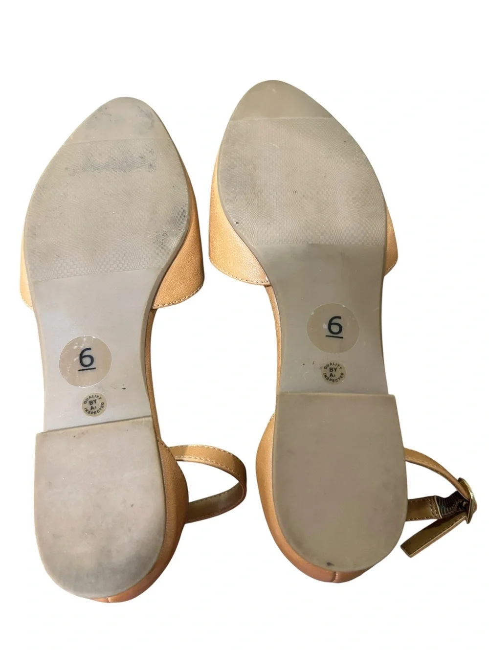 A.N.A. Darrell Tan Ankle-Strap Pointed Flats. Size 6M - Picture 5 of 6